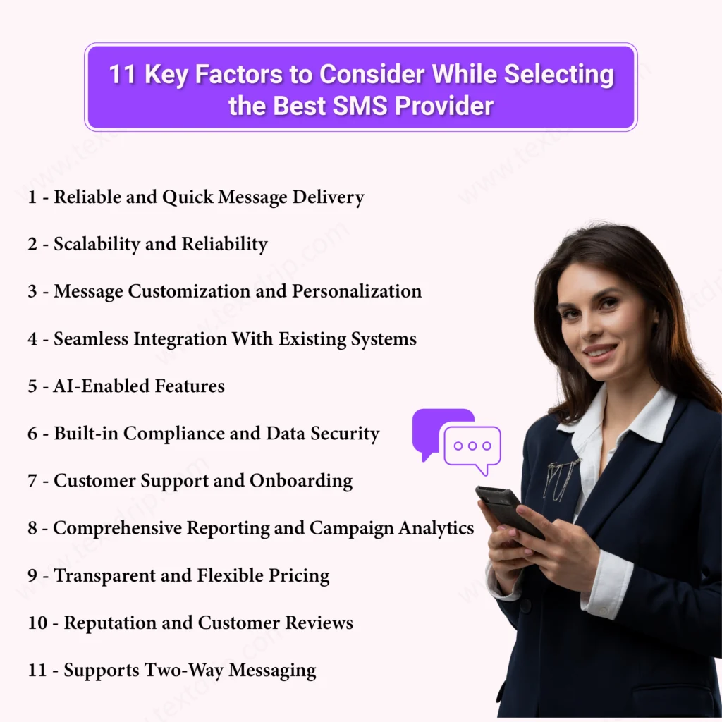 11 Key Factors to Consider While Selecting the Best SMS Provider