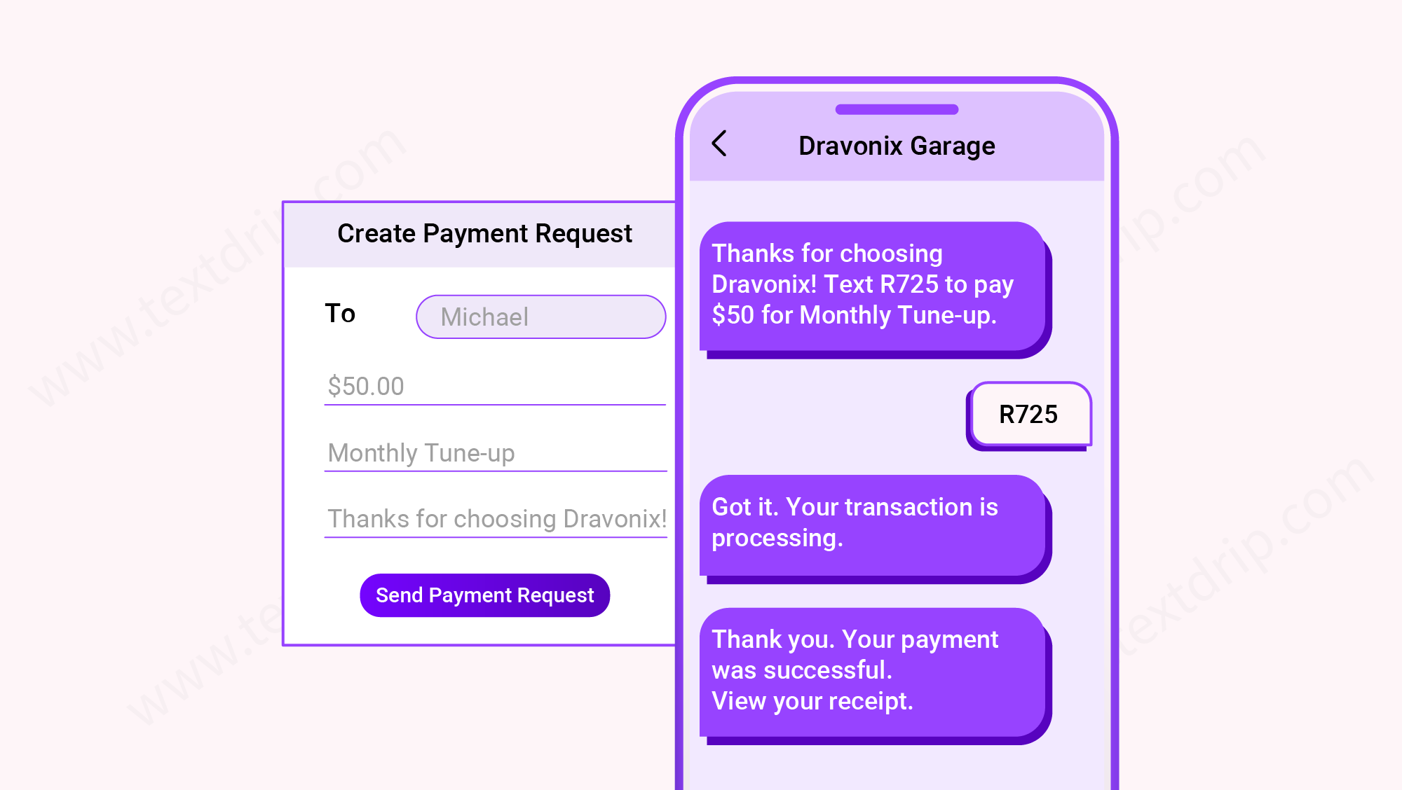 Transact Payment Through SMS